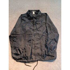 NWOT Team 365 Coaches Jacket Men M Black‎ Golf Windbreaker Snap Drawcord Hem